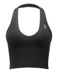 Empower Seamless Top Jet Black front view - Catar Cottega