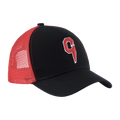 C cap red black mesh Black front view - Catar Cottega
