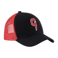 C cap red black mesh