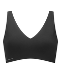 Performance Sports Bra Jet Black front view - Catar Cottega