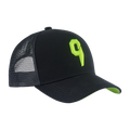 C cap black neon mesh Black front view - Catar Cottega