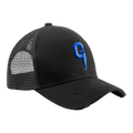 C logo cap full black with blue - Front view | Catar Cottega