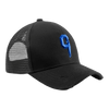 C logo cap full black with blue