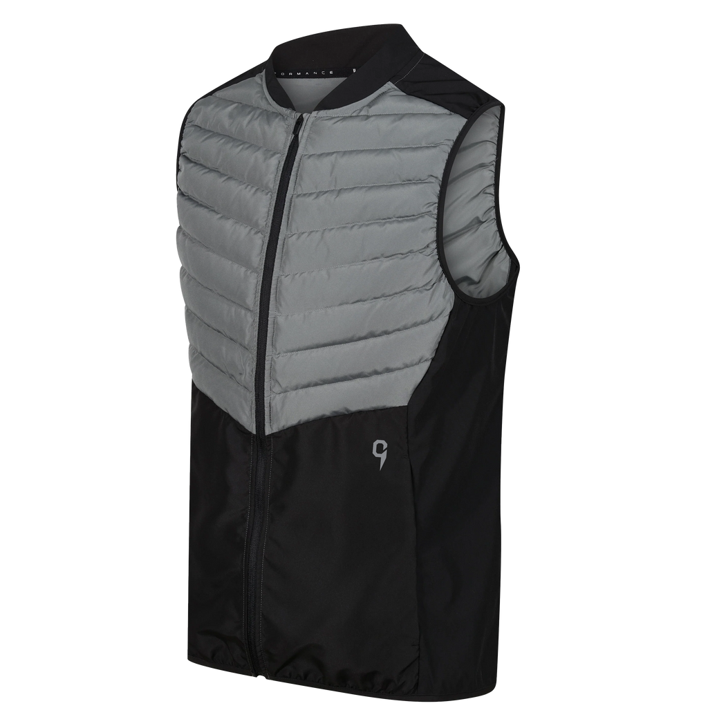 Padded gilet black / steel grey